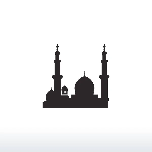 Modèle de logo d'icône de silhouette de mosquée, vecteur d'icône de mosquée Modèle de conception d'illustration — Image vectorielle