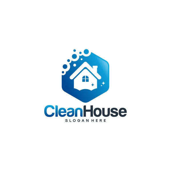 Clean House logo ontwerpen concept, Cleaning Service logo symbool — Stockvector