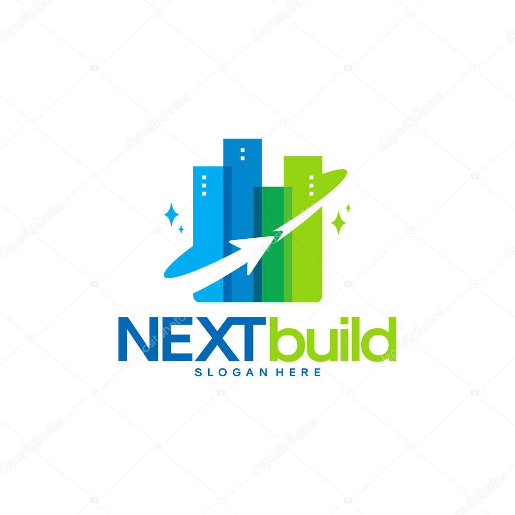 Modern Building Tower designs template, Forward Building logo designs concept,
