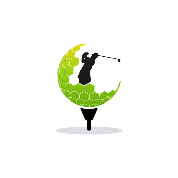 Golf Logosu konsept vektör dizayn eder, Golf logosu silueti vektör illüstrasyonunu dizayn eder