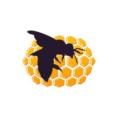 Bal Tarağı Logo Şablon Tasarım Vektörü, Amblem, Bal Tasarım Konsepti, Yaratıcı Sembol