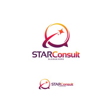 Yıldız Danışman Logosu konsept vektörü, simge danışmanlık logo şablonu dizayn etti