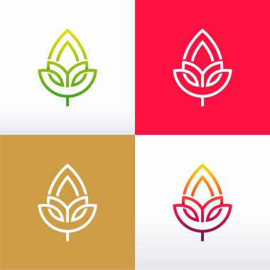Taze doğa yaprağı logosu, çevre logosu, ekoloji logosu şablonu tasarımları.