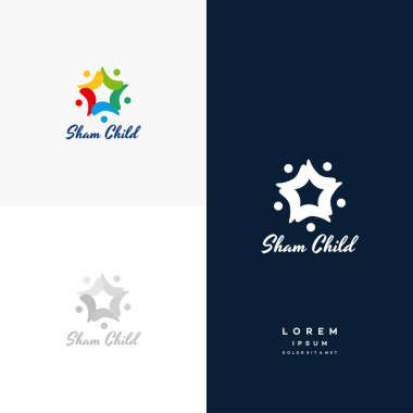 Çocuk okulu logosu tasarımı konsepti, Community Star logo şablonu vektörü