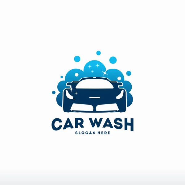 Logo de lavage de voiture vintage autocollant vectoriel illustration — Image vectorielle
