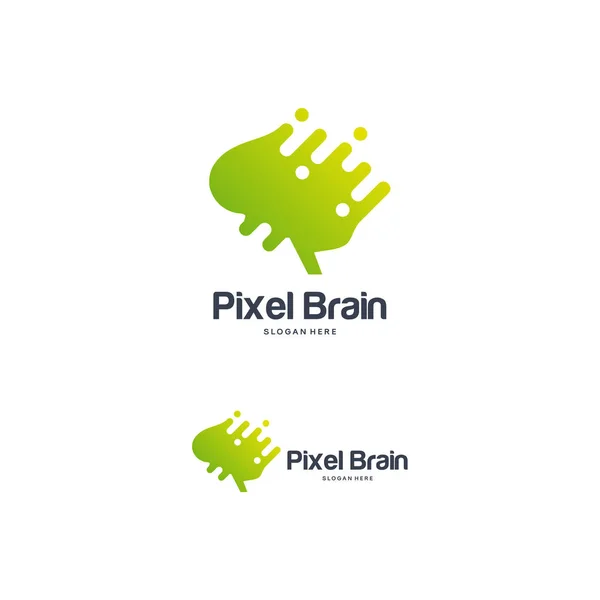 Brain Tech Logo Designs, Mind Technology Logo, Robotic Brain Logo Vorlage — Stockvektor