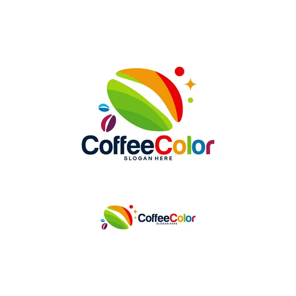 Πολύχρωμο λογότυπο του καφέ πρότυπο Σχεδιασμός διάνυσμα, λογότυπο του καφέ σε πολύχρωμο στυλ, κρεμώδες λογότυπο του καφέ — Διανυσματικό Αρχείο