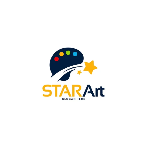 Parlak Sanat logosu tasarımı konsepti, Yıldız Yazar logosu şablonu dizayn ediyor — Stok Vektör