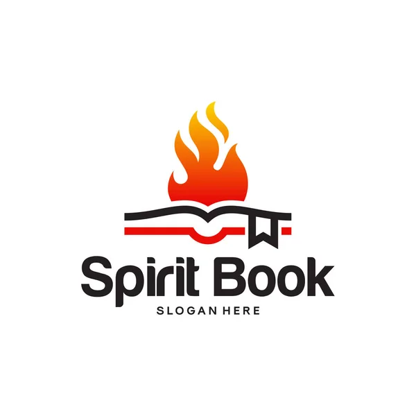 Spirit Book logó tervek, Hot Learn logó tervek vektor, Motiváció Könyv logó tervek — Stock Vector