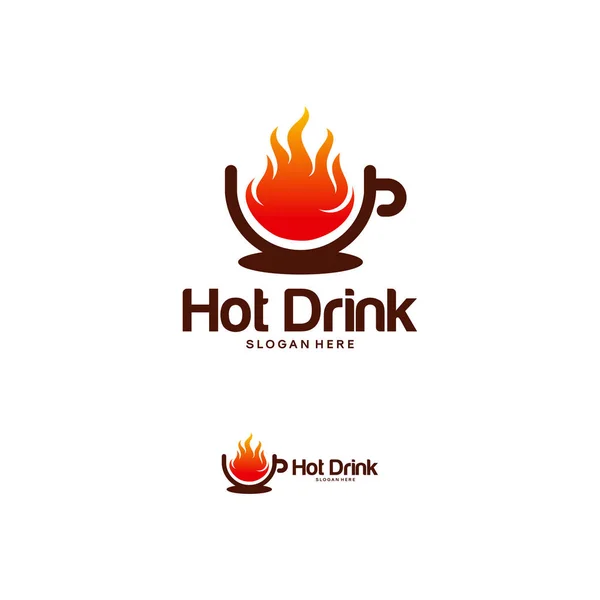 Hot drink logo tasarımı konsepti, Hot Cup logo şablonu, Cup logo sembolü — Stok Vektör