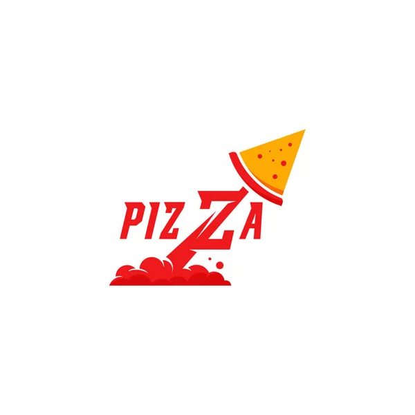 Snabb Pizza Logotyp design koncept vektor, Pizza Leverans logotyp mall — Stock vektor