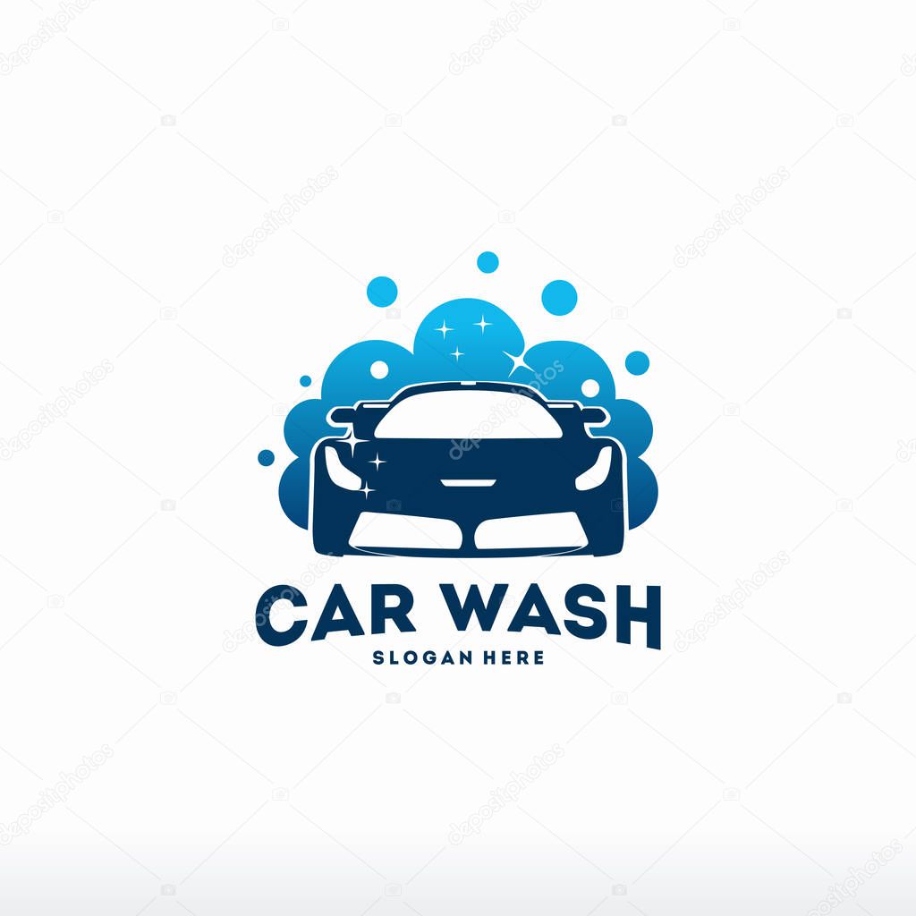 Car Wash logo vintage sticker vector illustration
