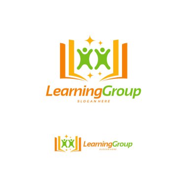 Education Group logosu konsept vektörü, Öğrenme Grubu logo şablonu çizimi çizer