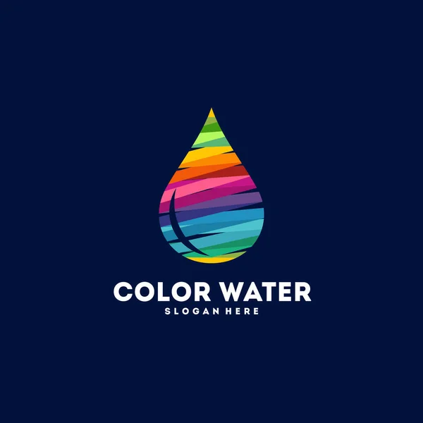 Colorido Logotipo Gota Água Projeta Vetor Conceito Logotipo Abstrato Água —  Vetores de Stock