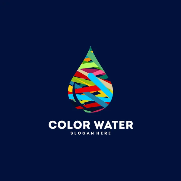 Colorido Logotipo Gota Água Projeta Vetor Conceito Logotipo Abstrato Água —  Vetores de Stock