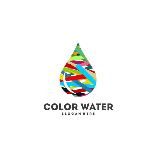 Färgglada Water Drop Logotyp Design Koncept Vektor Abstrakt Vatten Logotyp — Stock vektor