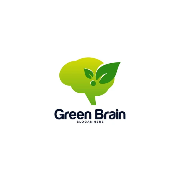 Nature Brain Logo Design Concept Vector Nature Mind Logo Template — Stockový vektor