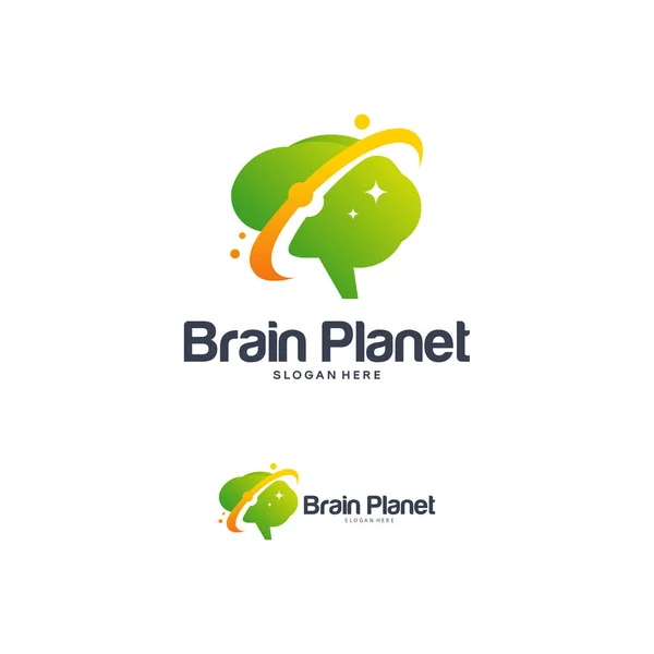 Plantilla Diseños Logotipo Cerebro Planet Idea Logo Diseños Vector Concepto — Vector de stock