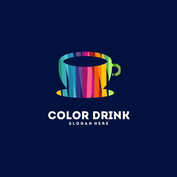 Vecteur Concept Conceptions Logo Tasse Colorée Icône Logo Boisson Colorée — Image vectorielle