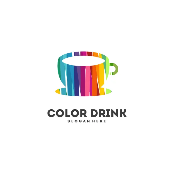 Renkli Mug Logosu Konsept Vektörü Renkli Çecek Logo Simgesi Dizayn — Stok Vektör