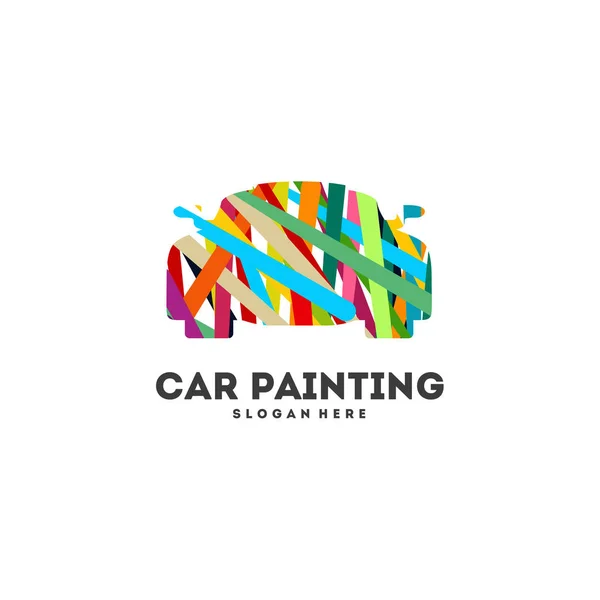 Conceito Design Logotipo Pintura Carro Ícone Logotipo Carro Colorido — Vetor de Stock