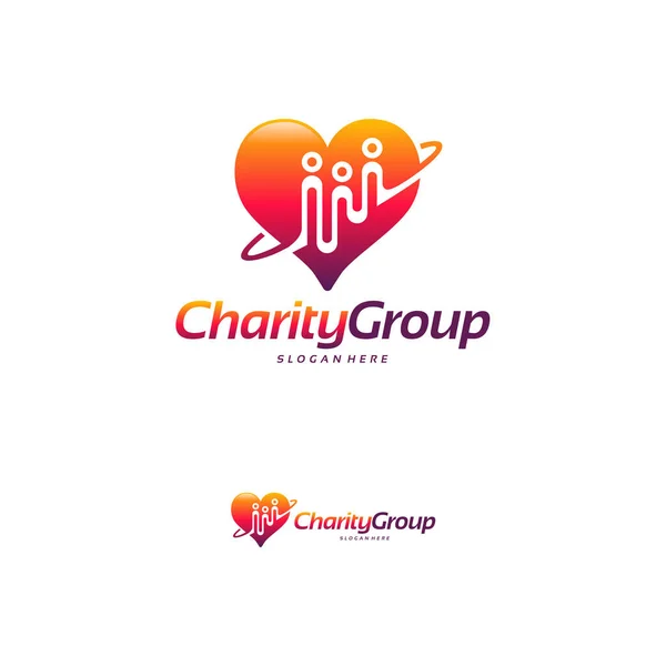 Charity Group Logo Ontwerpen Concept Child Care Logo People Care — Stockvector