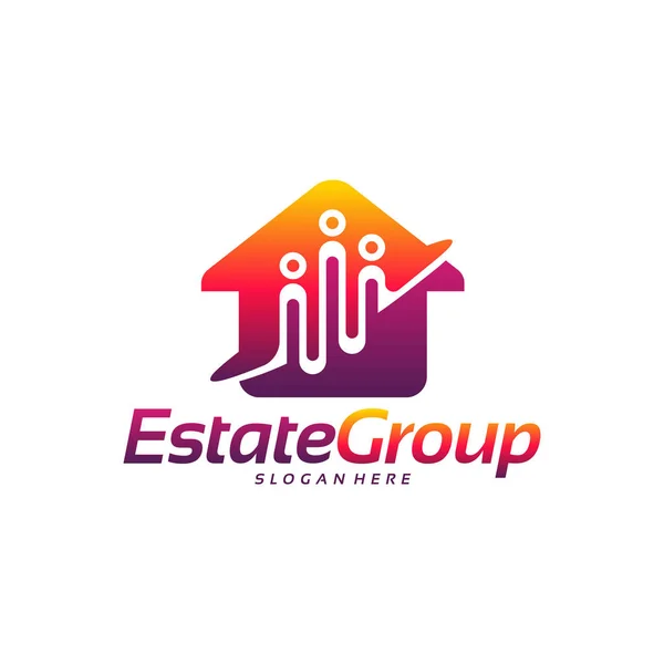 Estate Group Logo Projeta Conceito Vetorial Construindo Logo Modelo Vetorial —  Vetores de Stock
