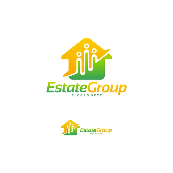 Estate Group Logo Projeta Conceito Vetorial Construindo Logo Modelo Vetorial —  Vetores de Stock