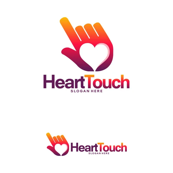 Touch Hearth Logo Szablon Projekty Wektorowe Ilustracja Charytatywne Logo Szablon — Wektor stockowy