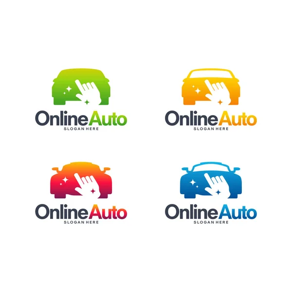 Set of Online Automotive logo designs concept vector, Online Transport Service logo template symbol