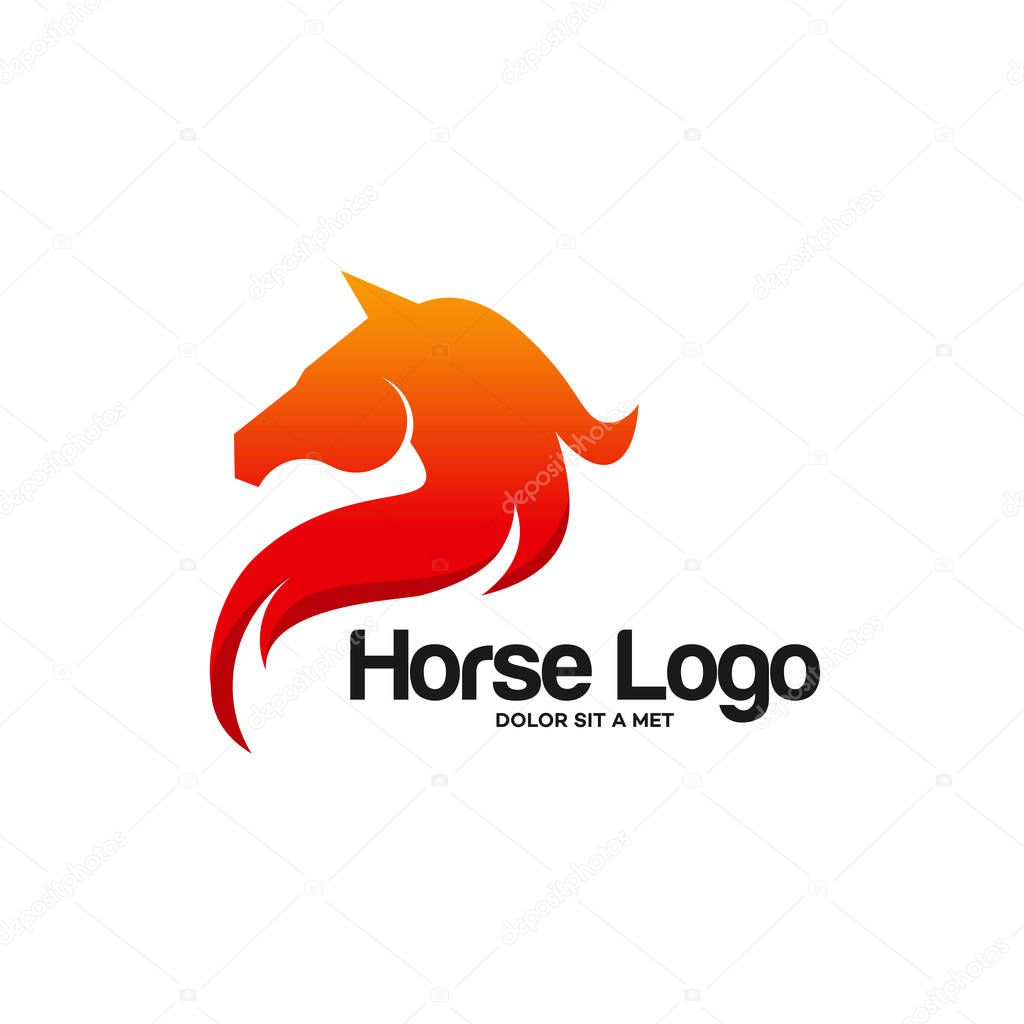 Fast horse logo template, Equestrian logo design symbol vector