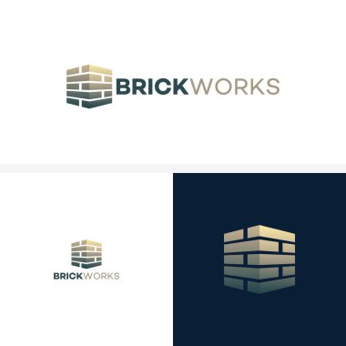 Modern Düz Tuğla logosu, Tuğla Basit modern logo şablonu