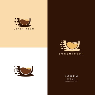 Fast Cup logosu konsept vektör tasarladı, içecek dağıtım servisi logosu