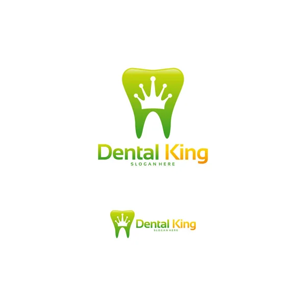 Logo Dental King Projektuje Wektor Koncepcyjny Szablon Logo Dental Crown — Wektor stockowy