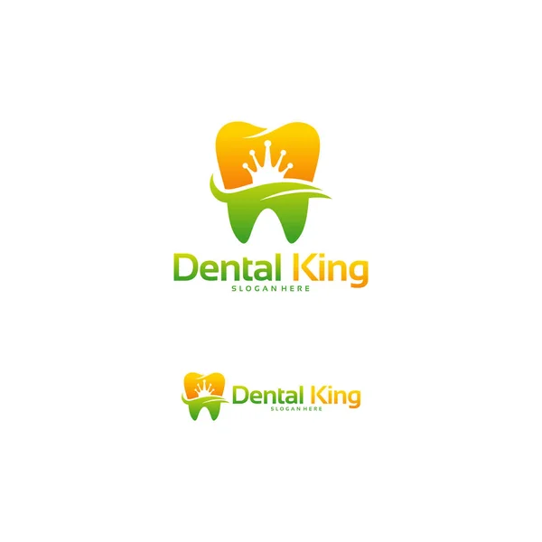 Logotipo Dental King Diseña Vector Conceptual Plantilla Logotipo Dental Crown — Archivo Imágenes Vectoriales