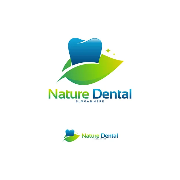 Naturaleza Diseño Logotipos Dentales Vector Conceptual Plantilla Logotipo Clínica Dental — Archivo Imágenes Vectoriales