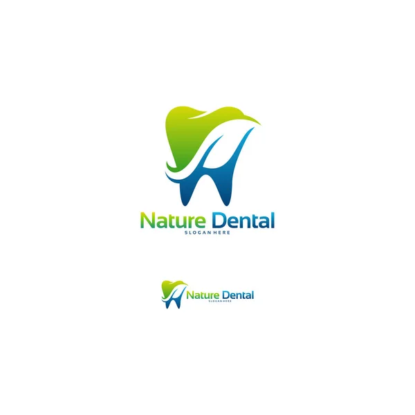 Naturaleza Diseño Logotipos Dentales Vector Conceptual Plantilla Logotipo Clínica Dental — Archivo Imágenes Vectoriales