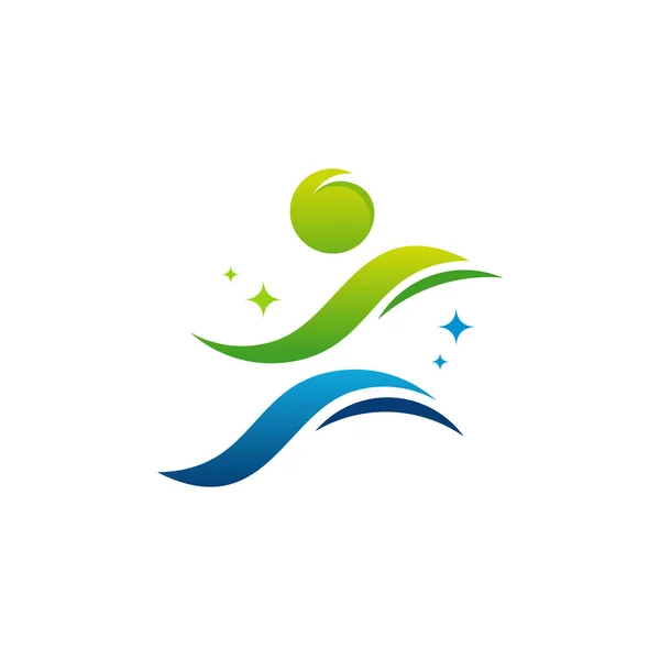 Moderno Icônico Saudável Pessoas Logo Projeta Vetor Nature People Logo — Vetor de Stock