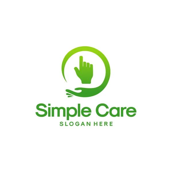 Вектор Простих Дизайнів Логотипів Шаблон Логотипу Online Care — стоковий вектор