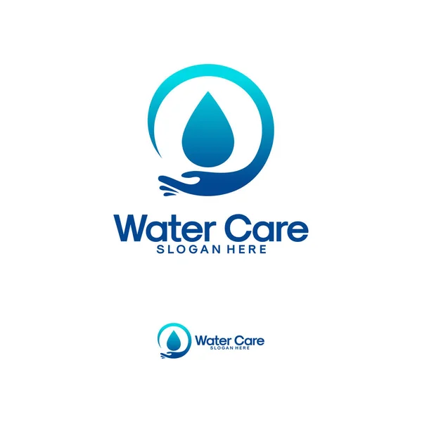 Logotipo Water Care Projeta Vetor —  Vetores de Stock