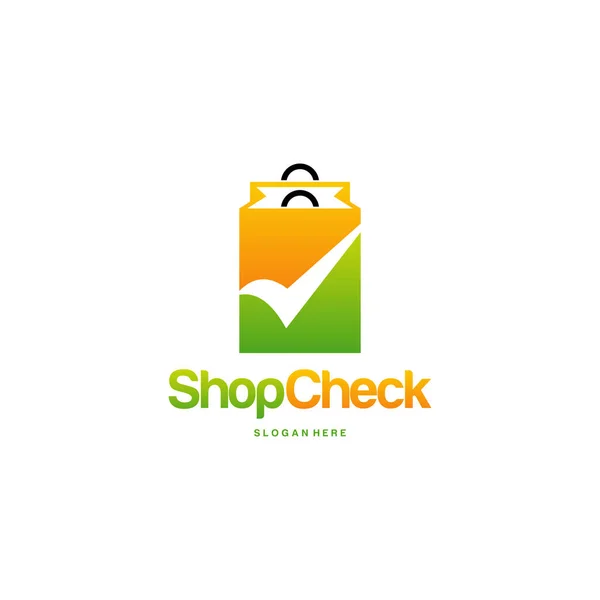 Shop Check Logo Vektor Safe Shop Logo Vorlage — Stockvektor