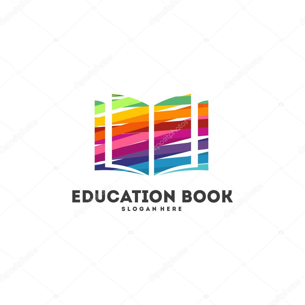 Colorful Book Logo designs concept vector, Education logo designs concept vector