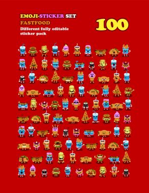 Emoji-etiket - 100 - Fastfood ayarla