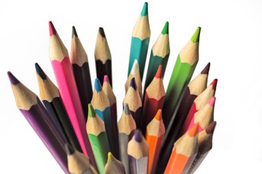 boya kalemi üstten görünüm portre beyaz arka plan üzerinde