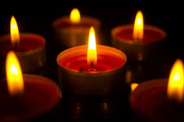 Candles Table Closeup — Stock Photo, Image