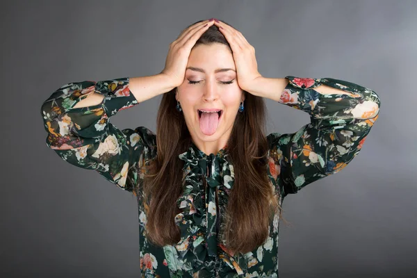 Face yoga exercise — Stock Photo, Image