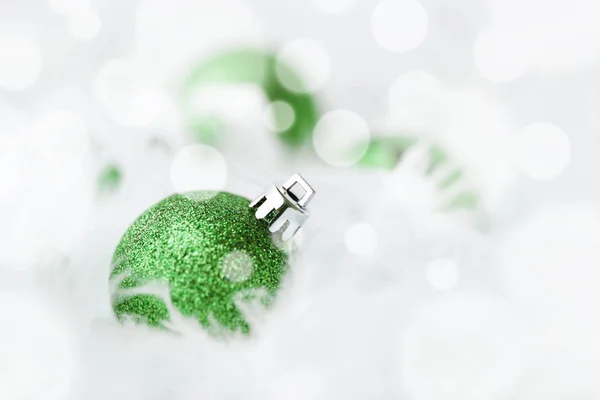 Green Christmas Baubles — Stock Photo, Image