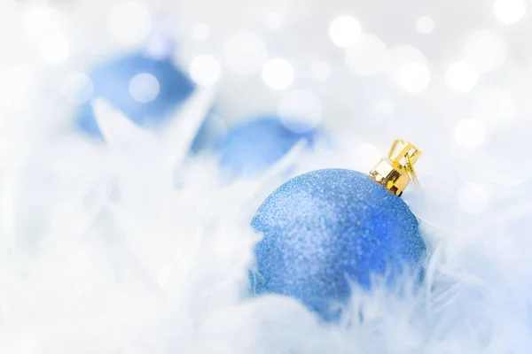 Blue Christmas Baubles — Stock Photo, Image
