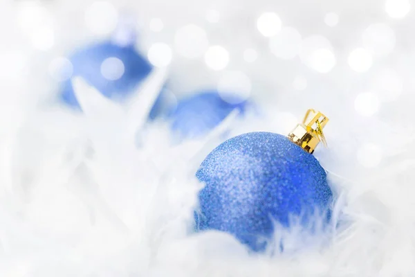 Blauwe kerstballen — Stockfoto