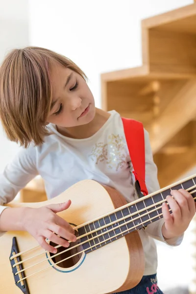 Little girl with bass — Stock Photo, Image